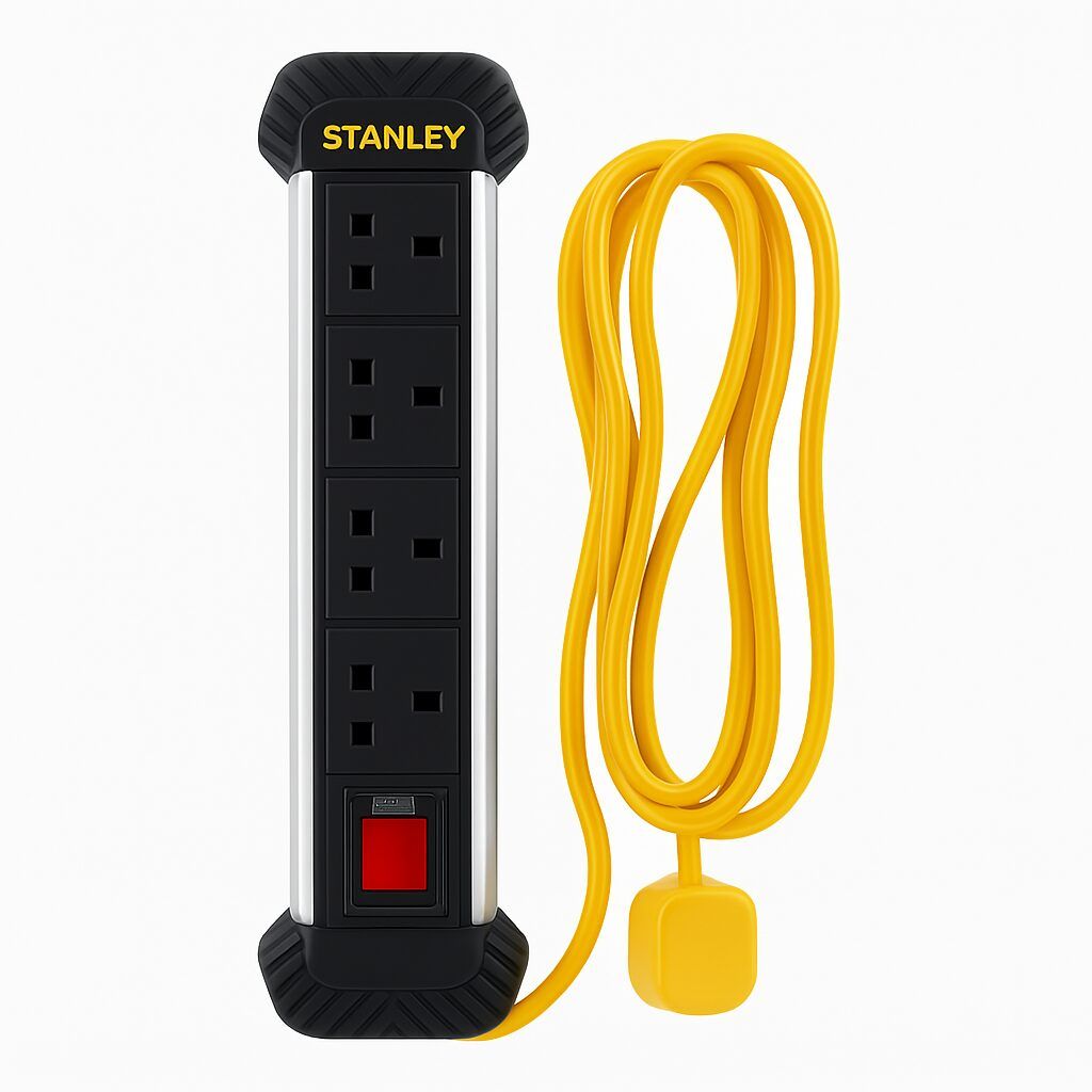 Stanley 5m 4 Socket Power Bar PVC Cable