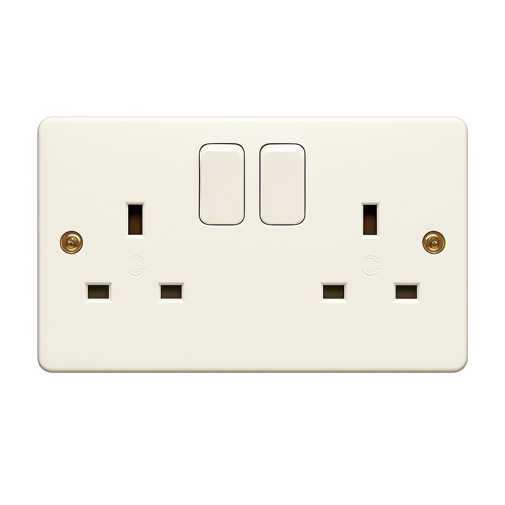 Double Switch Socket MK K2747WHI 13A