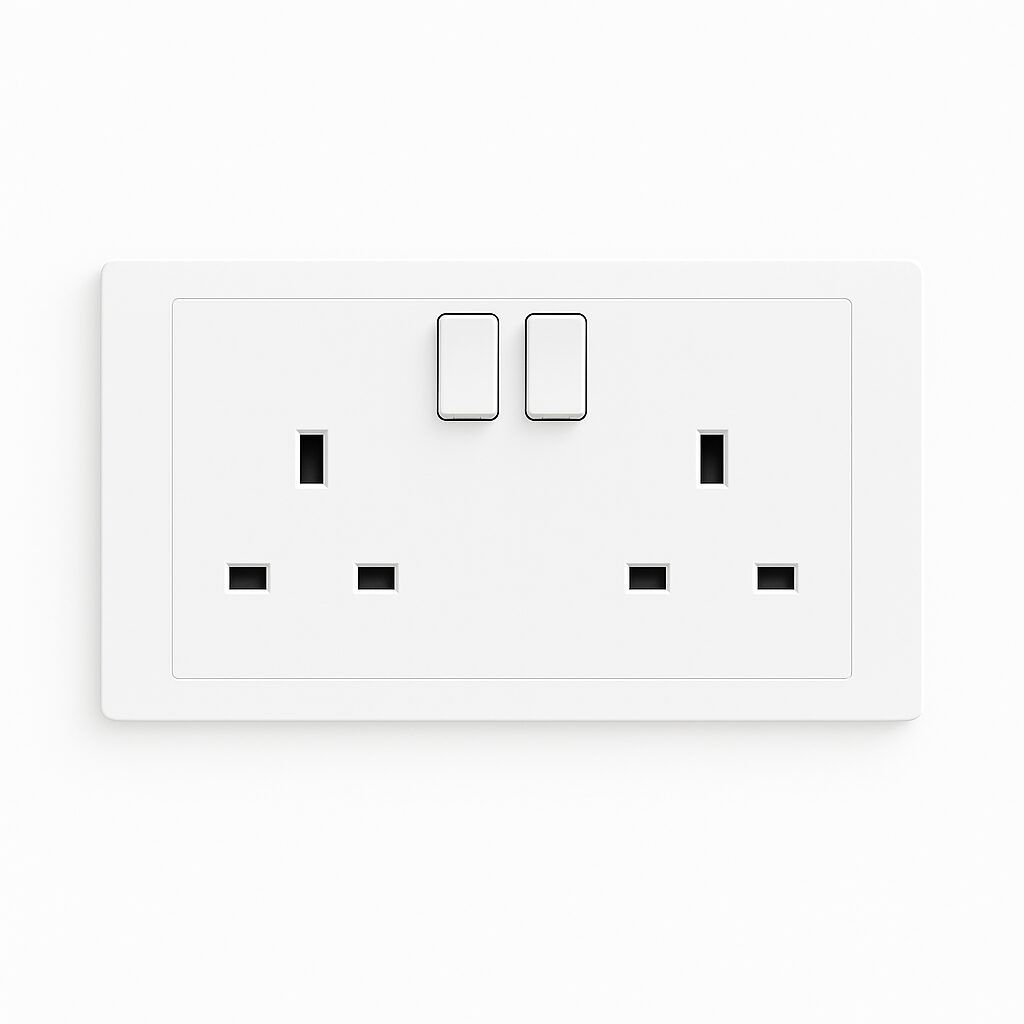 ABB 2 Gang 13A Switch Socket Single Pole, Inora BL227WH - White