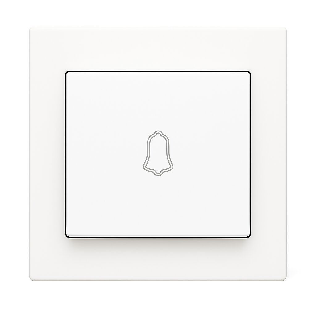 ABB 1 Gang 1 Way 10Amp Doorbell Mark Push Switch - IFJORA BL429, White