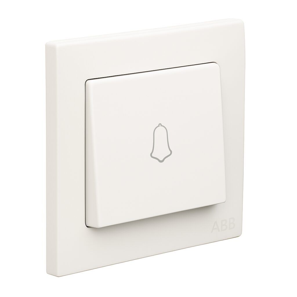 ABB 1 Gang 1 Way 10Amp Doorbell Mark Push Switch - IFJORA BL429, White - View 2