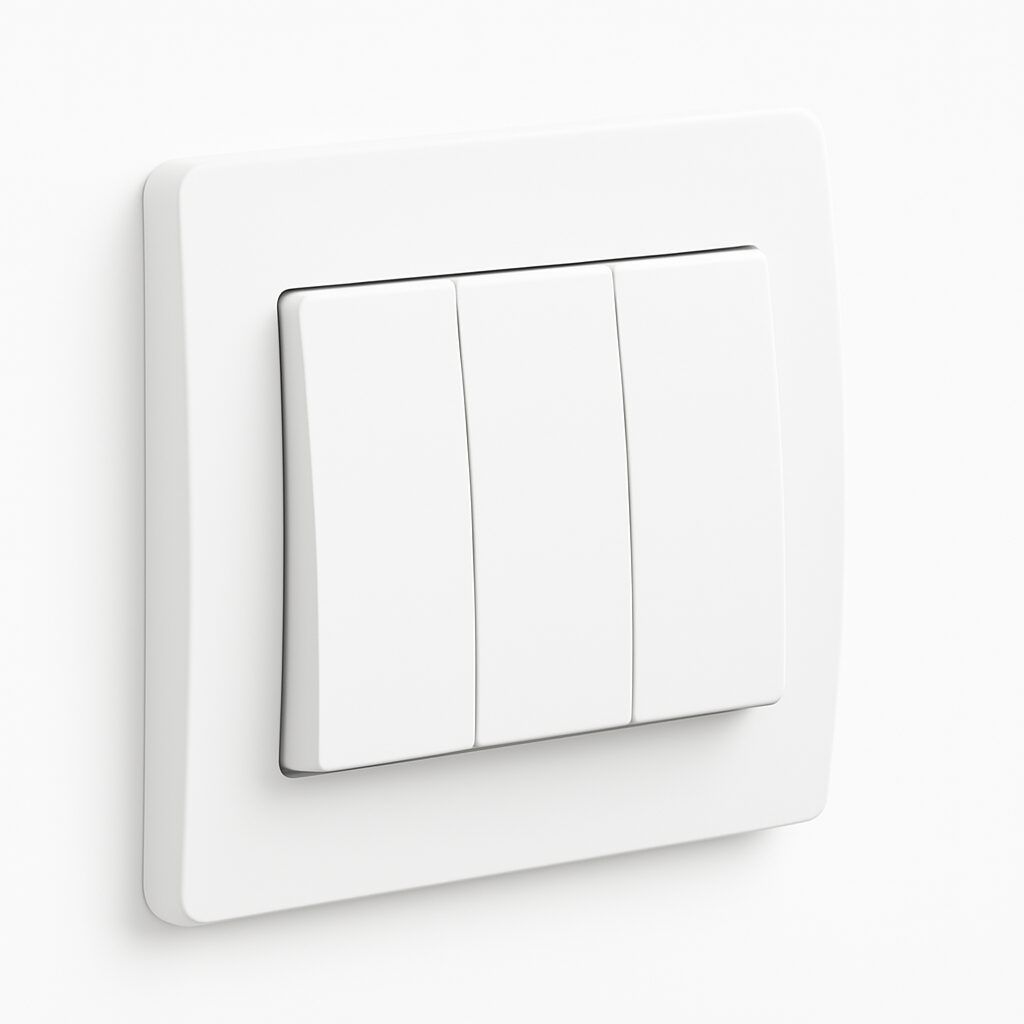 ABB 3 Gang 1 Way 10Amp Switch, Inora BL103, White - View 2