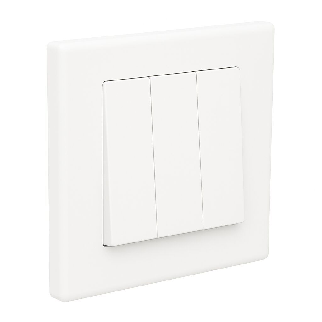 ABB 3 Gang 1 Way 10Amp Switch, Inora BL103, White - View 3