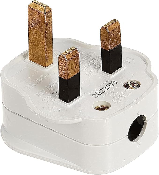 Pack of 4 13A Top Plug 3 Pin Fused - White - View 2