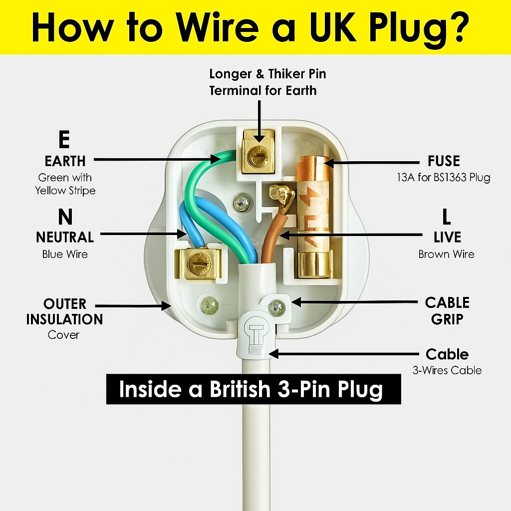 Pack of 4 13A Top Plug 3 Pin Fused - White - View 3