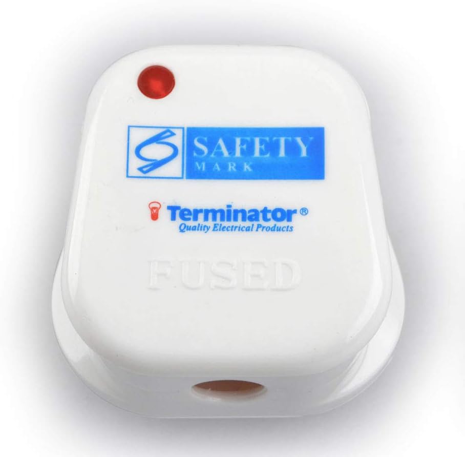 Terminator 13A Plug With Fitted 13A Fuse 3 Pin Flat With Light (Model: TTP-13A)