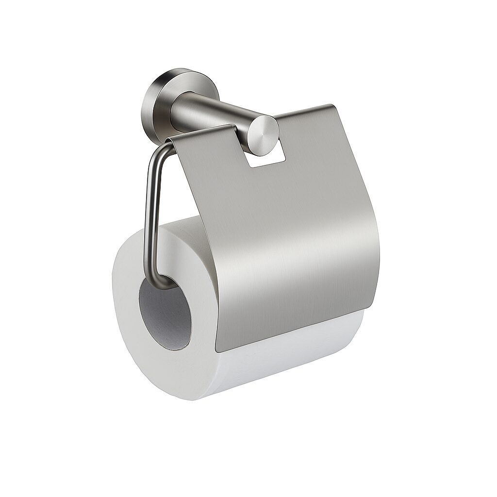 Milano Wall Mounted Toilet Paper Holder with Lid