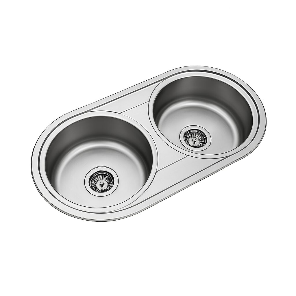 Milano J- 900 x 470mm DB/Round Stainless Steel Inset Kitchen Sink