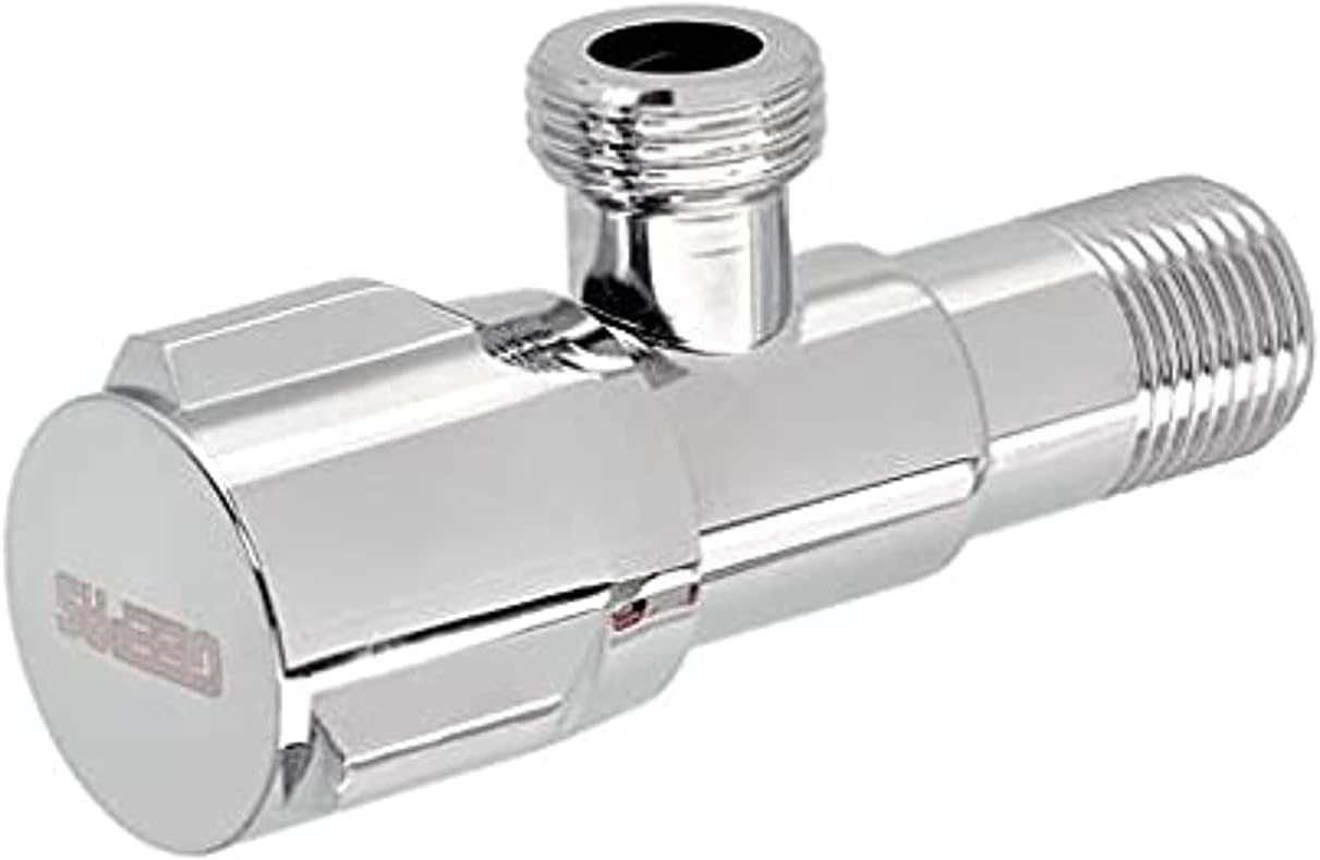 Geepas GSW61099 Angle Valve - Mixer Tap with Roughened Thread | Ergonomic Knob with 0.2Mpa-0.8Mpa Pressure | Ideal for Bathroom, Kitchen & More