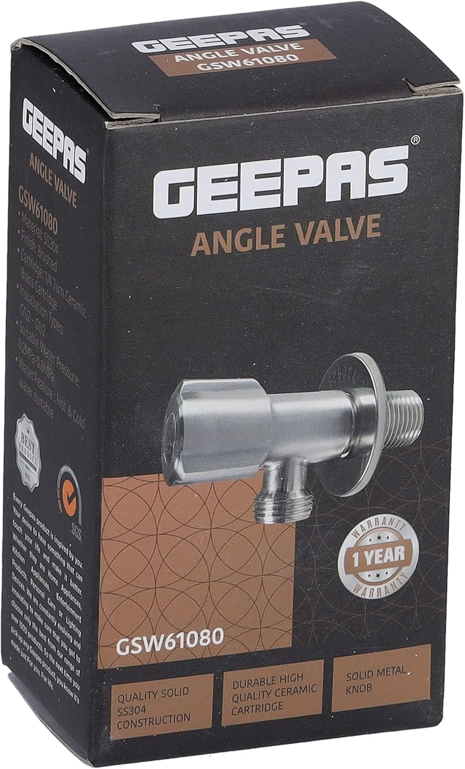 Geepas ANGLE VALVE 1/2" C.P GSW61080 - Maintenance-free Solution in UAE - View 4