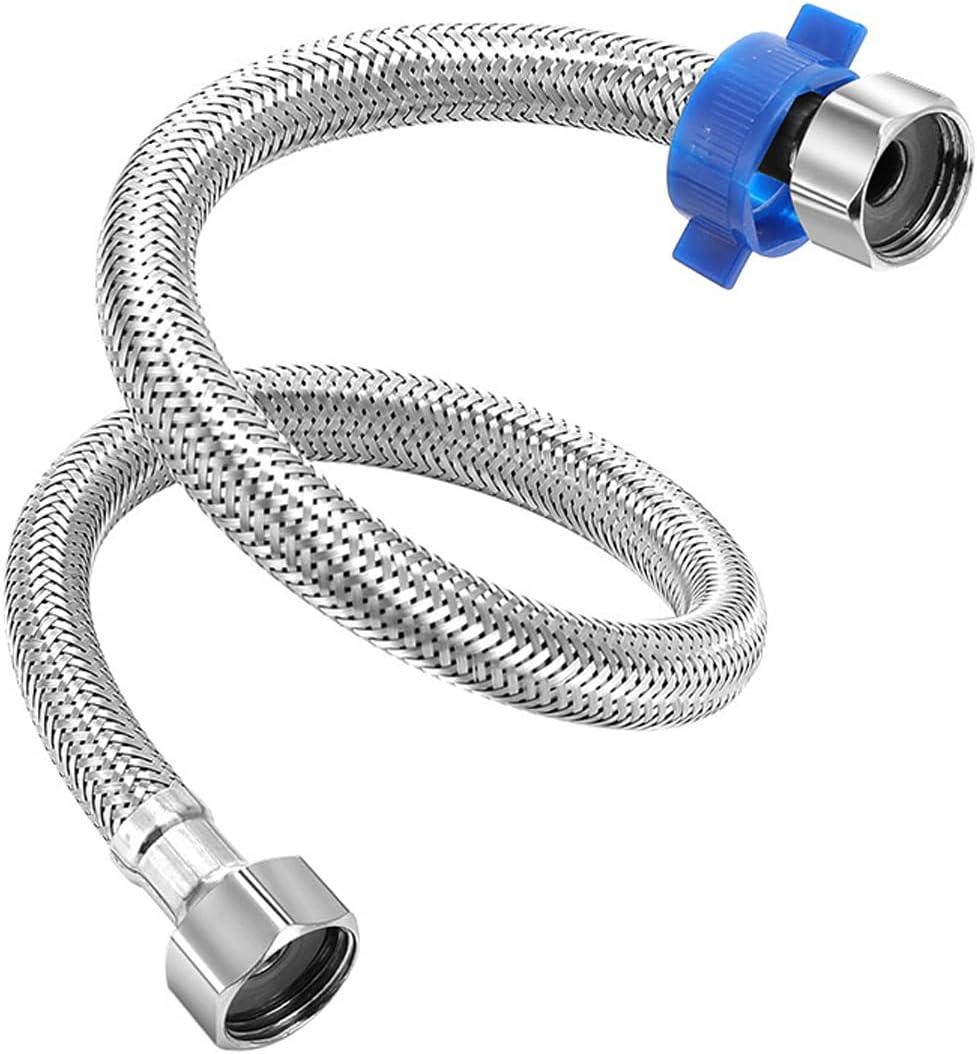 Shunle 2 pcs Flexible Braided Hose Pipe, F1/2" Stainless Steel Hot & Cold Connector Plumbing Water Pipe, For Water Heater Toilet Seat Kitchen Bathroom Washbasin (40cm)