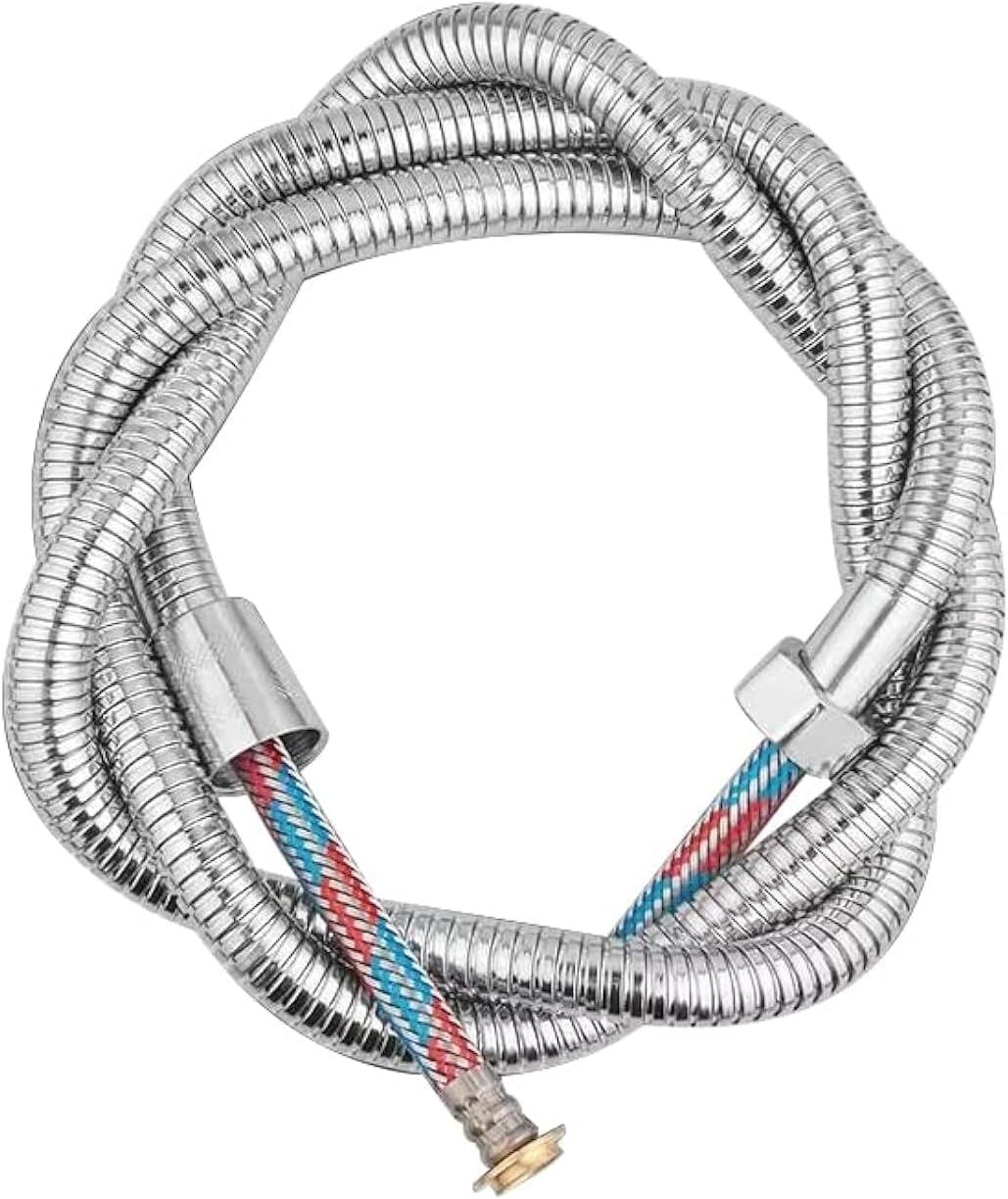 Coralblue - 1.5m Extra Long Shower Hose 360° Anti-twist Double Braided Leak Proof 304 Stainless Steel Shower Hose Anti-erosion Design with 1/2" Brass Spin Inner Core 1.5m Length
