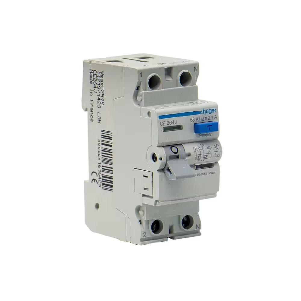 Hager RCCB Earth Leakage Circuit Breaker (ELCB) - 63-a-100-ma