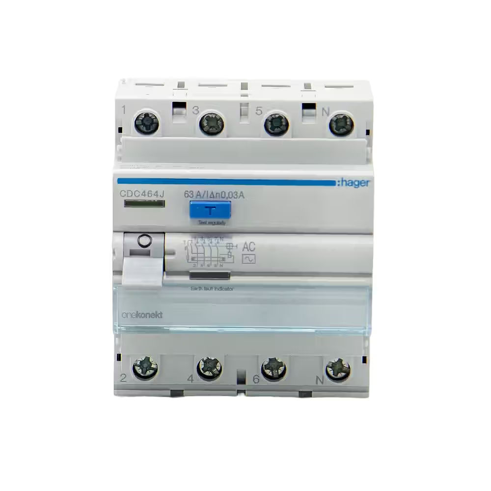 Hager 40A 2Pole 100MA Earth Leakage Circuit Breaker - View 3