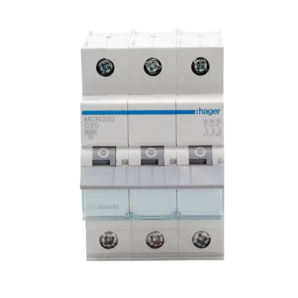Hager MCN320 20A 3Phase Miniature Circuit Breaker (MCB)