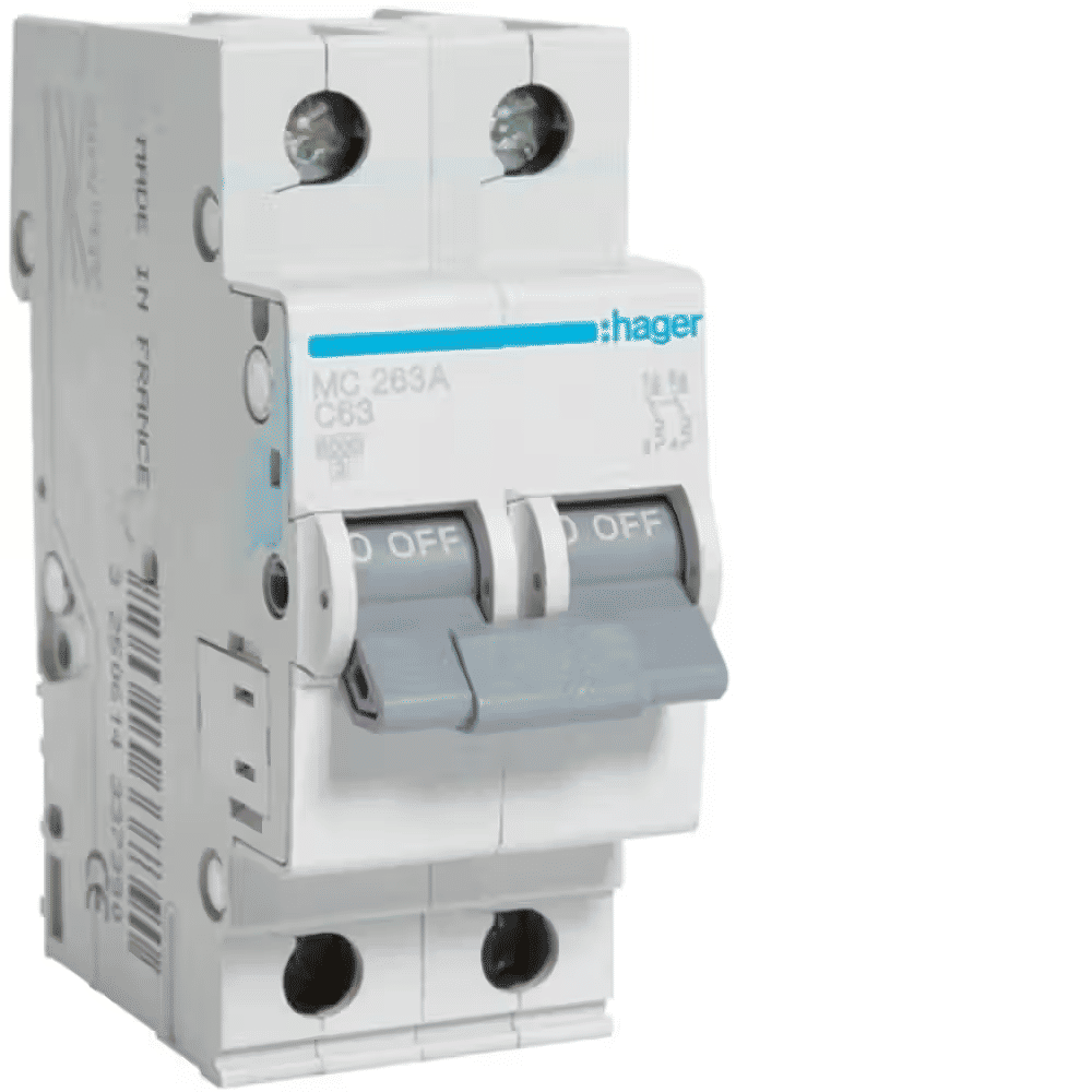 Hager 63A 2P MCB Breaker