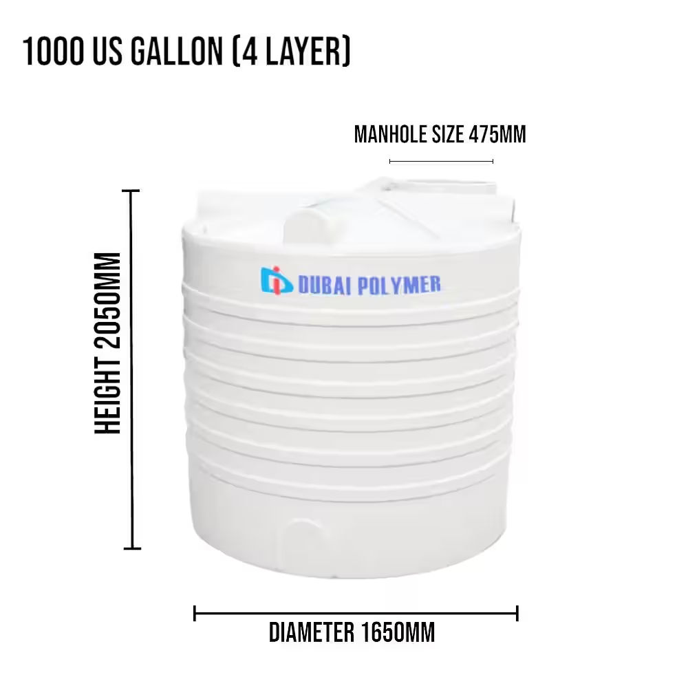 Dubai Polymer 1000 Gallon 4 Layer Vertical Water Tank - View 2