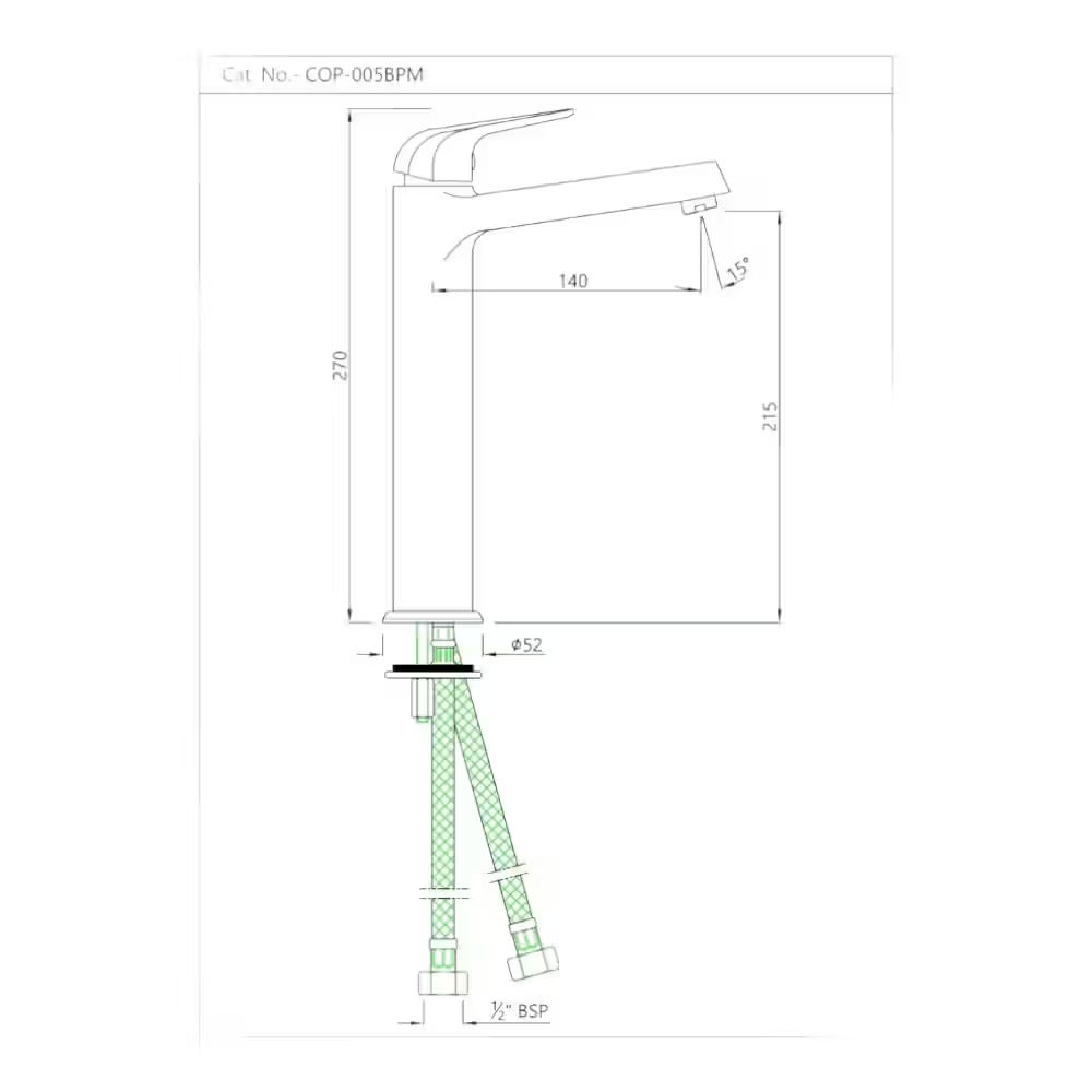 jaquar  Single Lever Extended Basin Mixer with Popup Waste - Chrome - View 2
