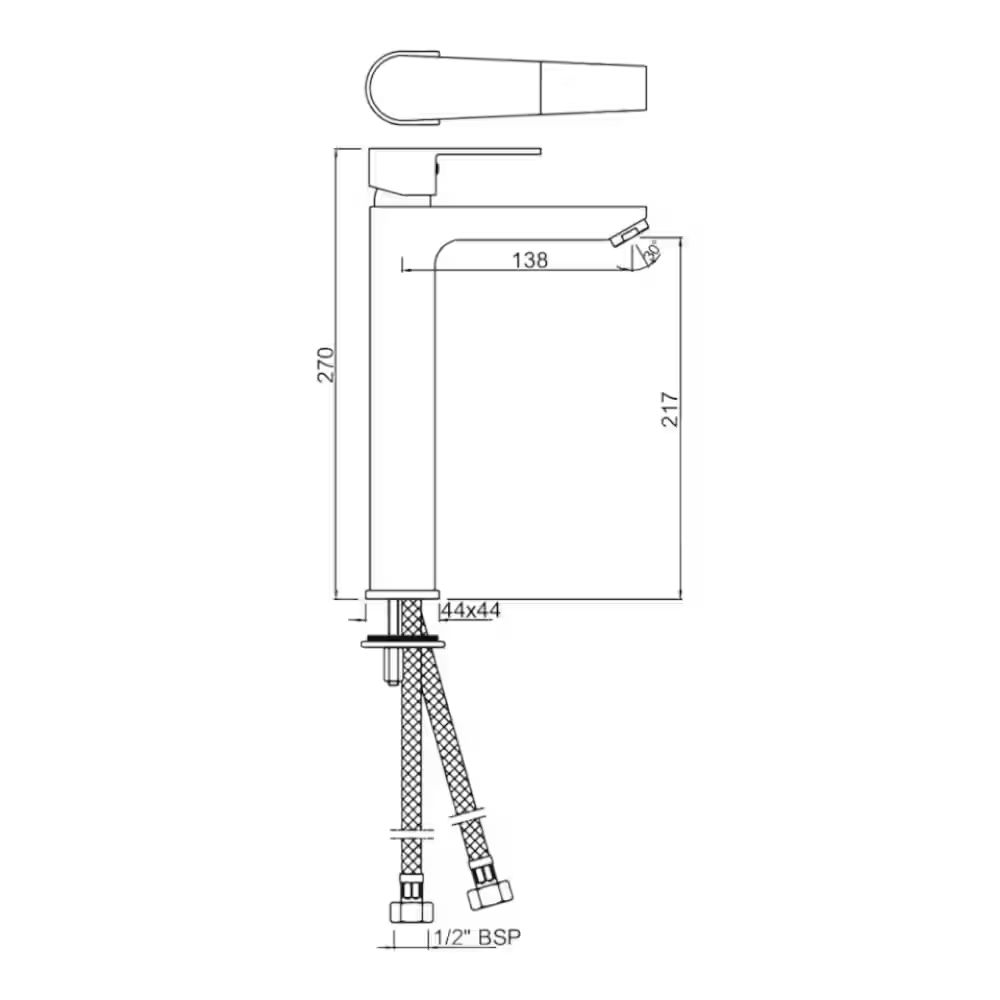 Jaquar - Single Lever High Neck Basin Mixer - Chrome - View 2