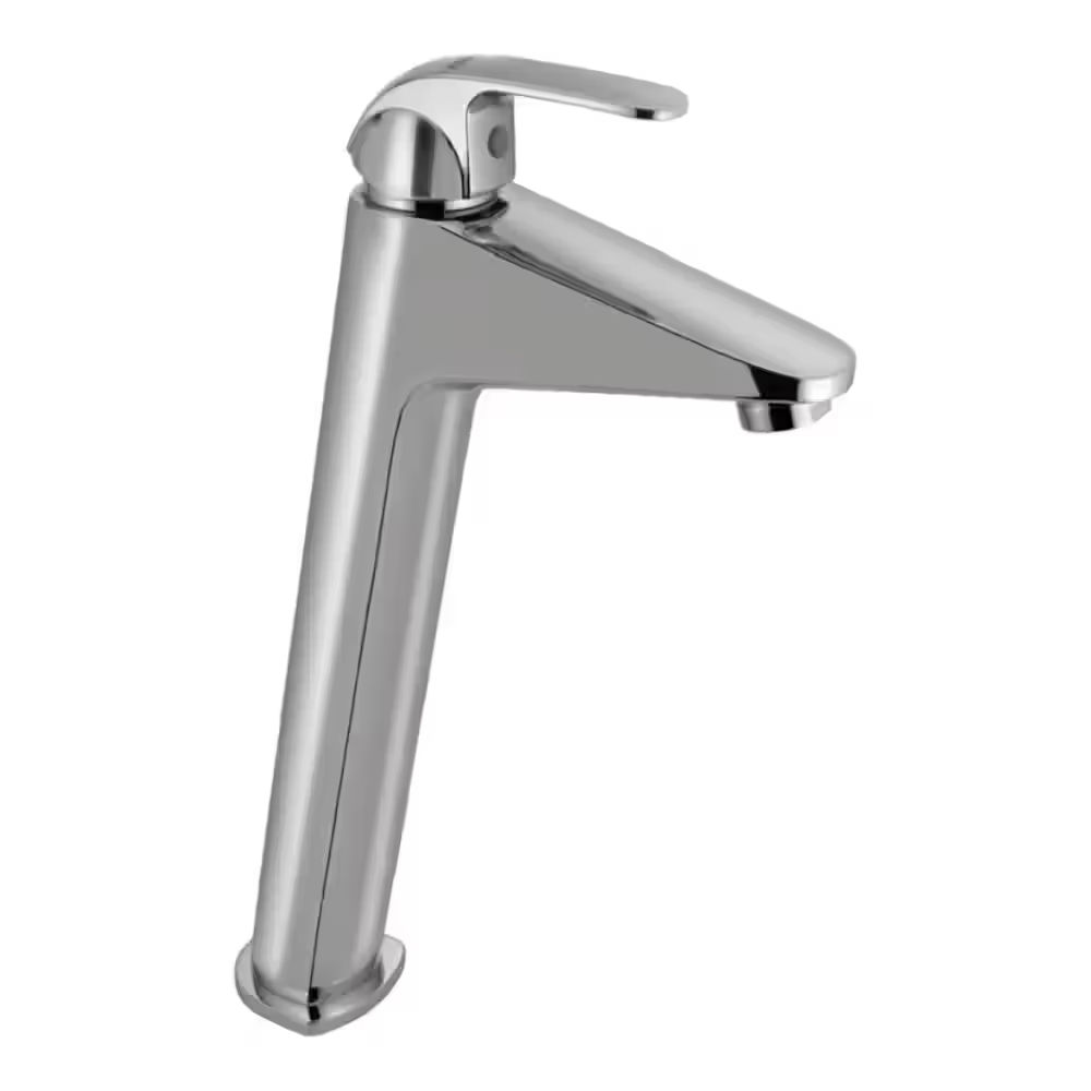 Essco Jaquar-600 mm Long Braided Hoses & Single Lever High Neck Basin Mixer without Popup Waste - Chrome