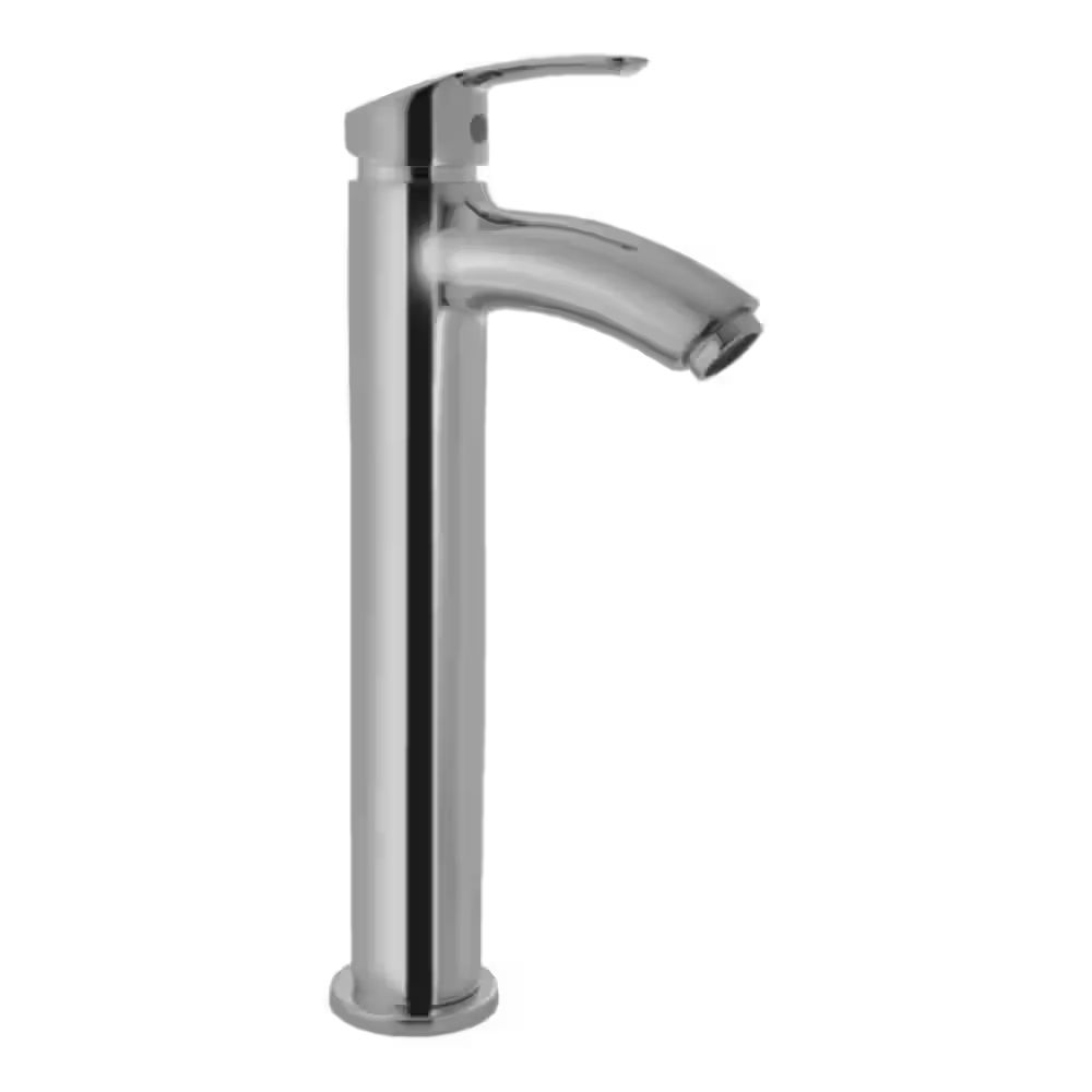 Essco Jaquar -600 mm Long Braided Hoses & Single Lever High Neck Basin Mixer without Popup Waste - Chrome