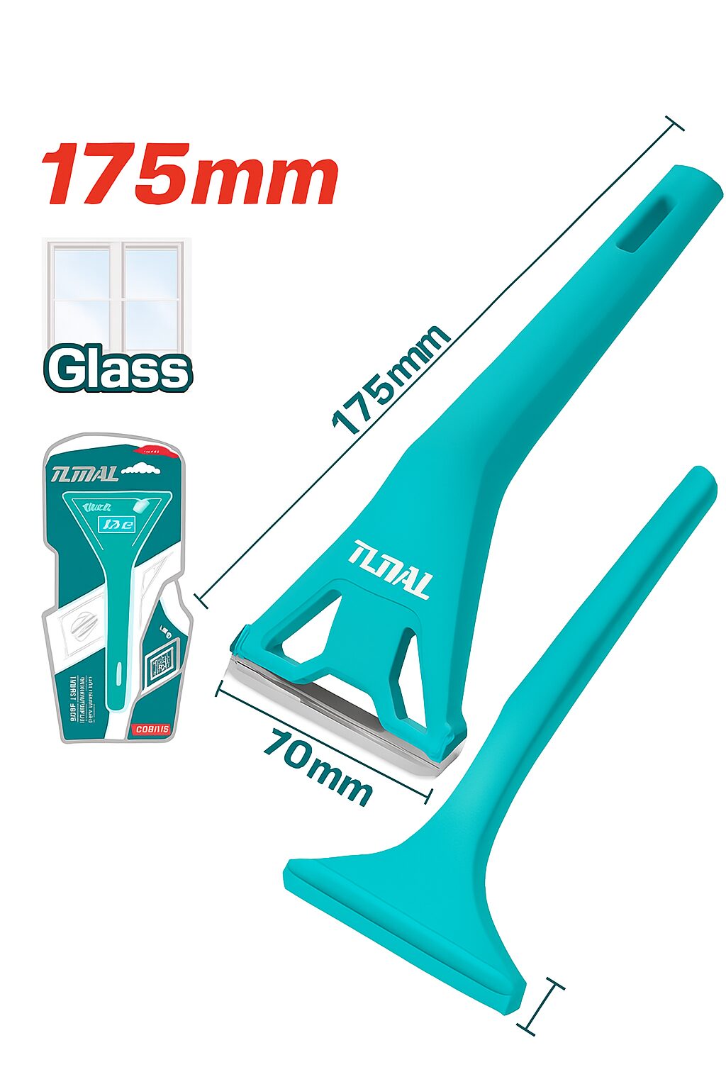 Total THT181751 7 Inch Window Scraper is a lightweight yet durable tool - View 3