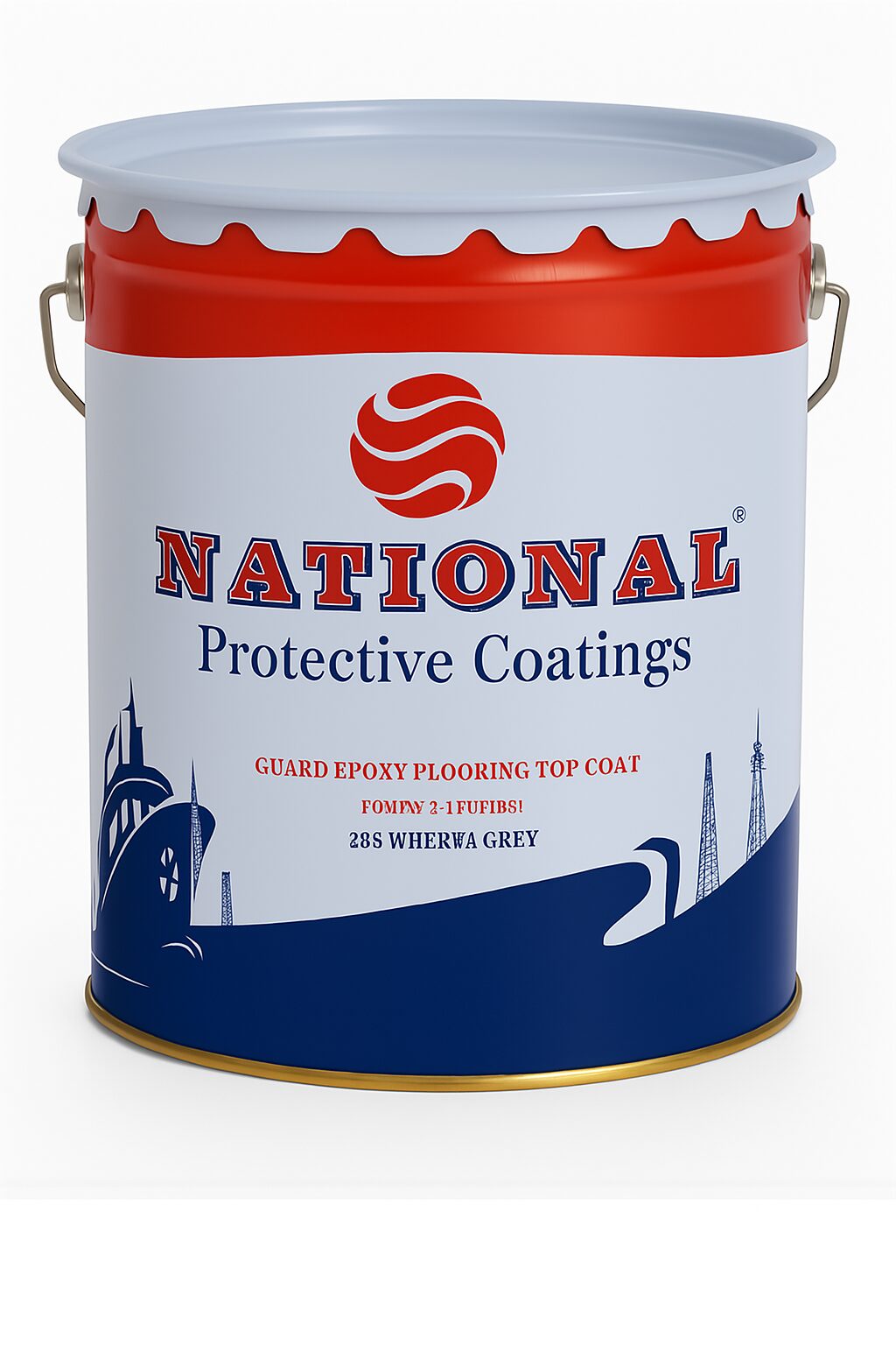 National Guard Epoxy Flooring Topcoat RAL7001 18L