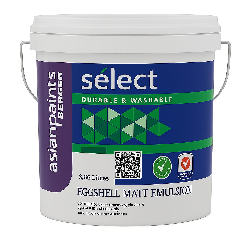 Asian Paints Berger 3.6L Select Eggshell Matt Emulsion 801 - Off White