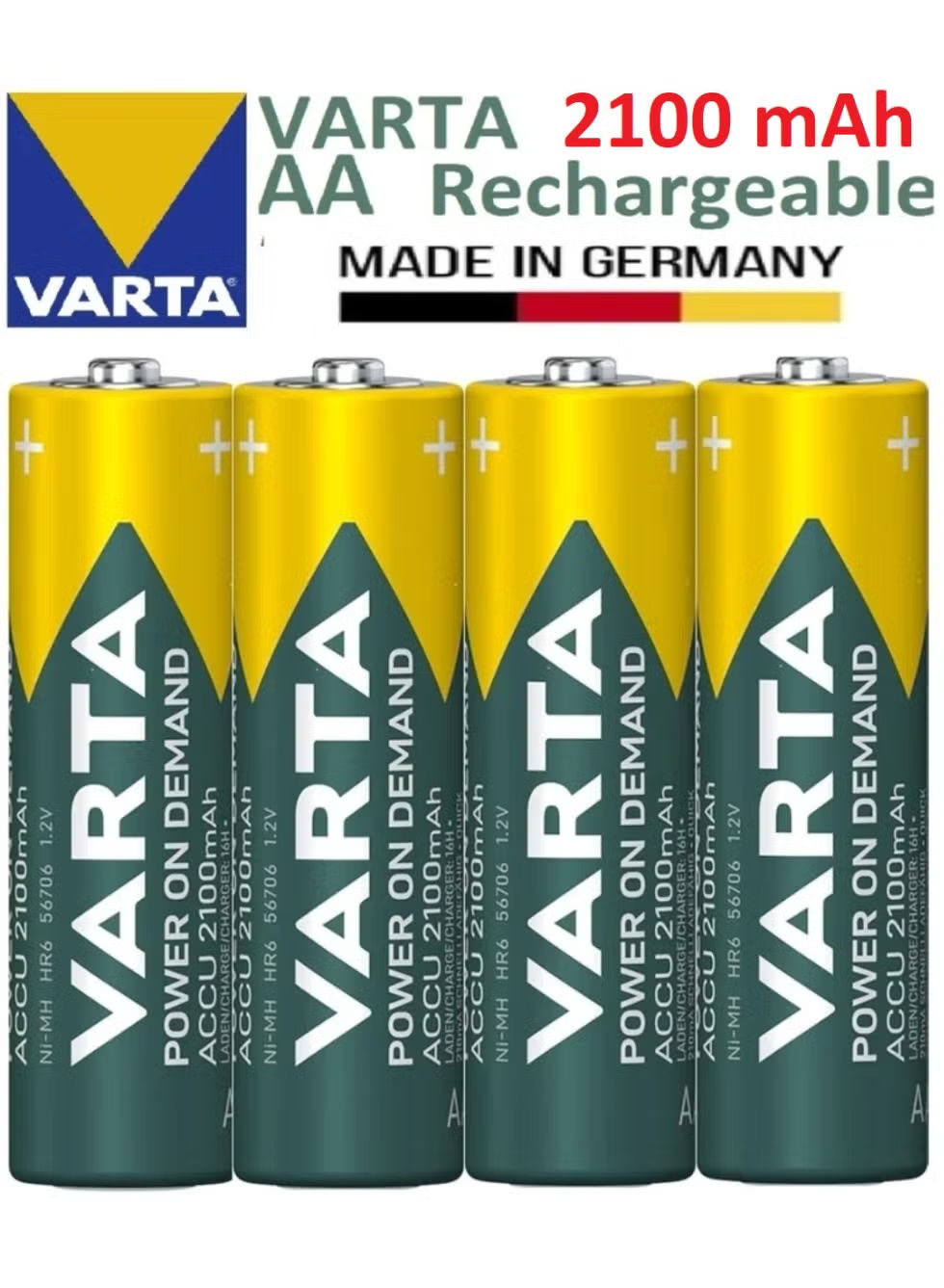 AA Rechargeable 4 pcs Ni-Mh battery ACCU 2100 mAh - View 2