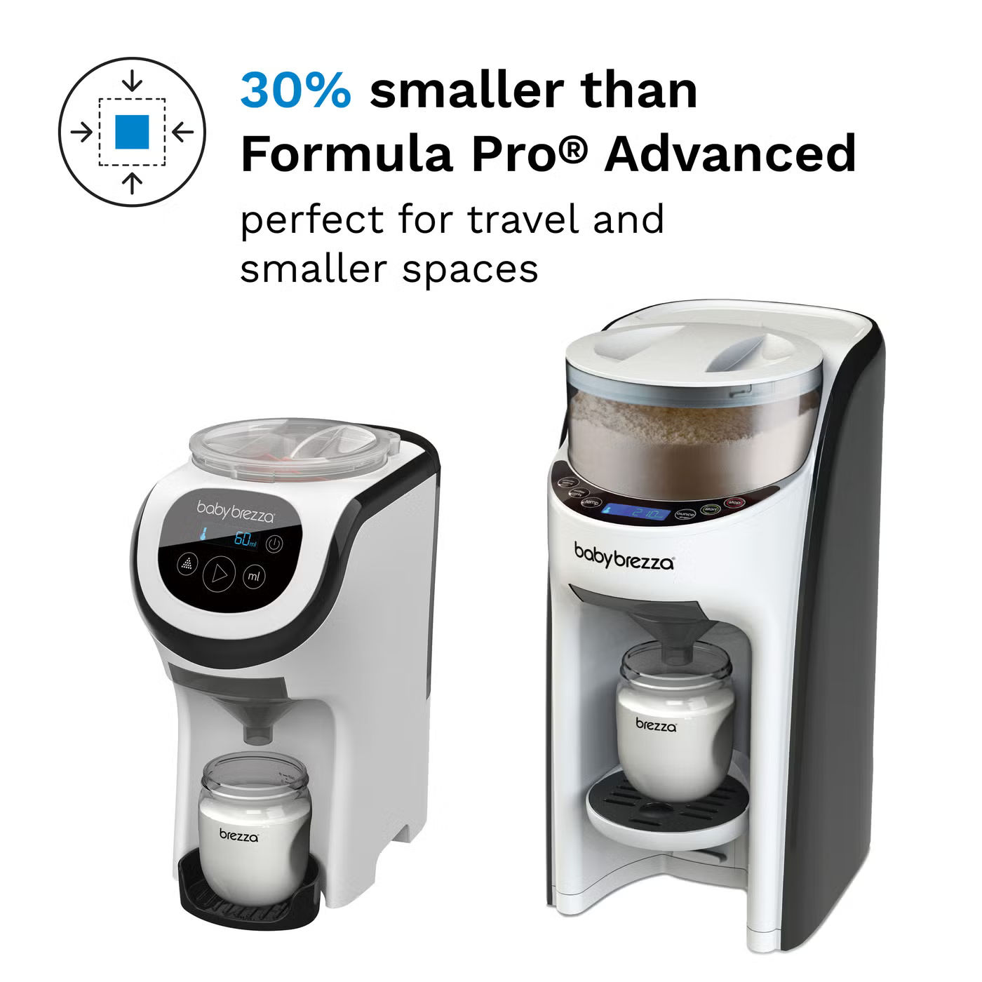 Baby Brezza Formula Pro Mini Baby Formula Mixer Machine Fits Small Spaces and is Portable for Travel– Bottle Makers Makes The Perfect Bottle for Your Infant On The Go, White - View 3