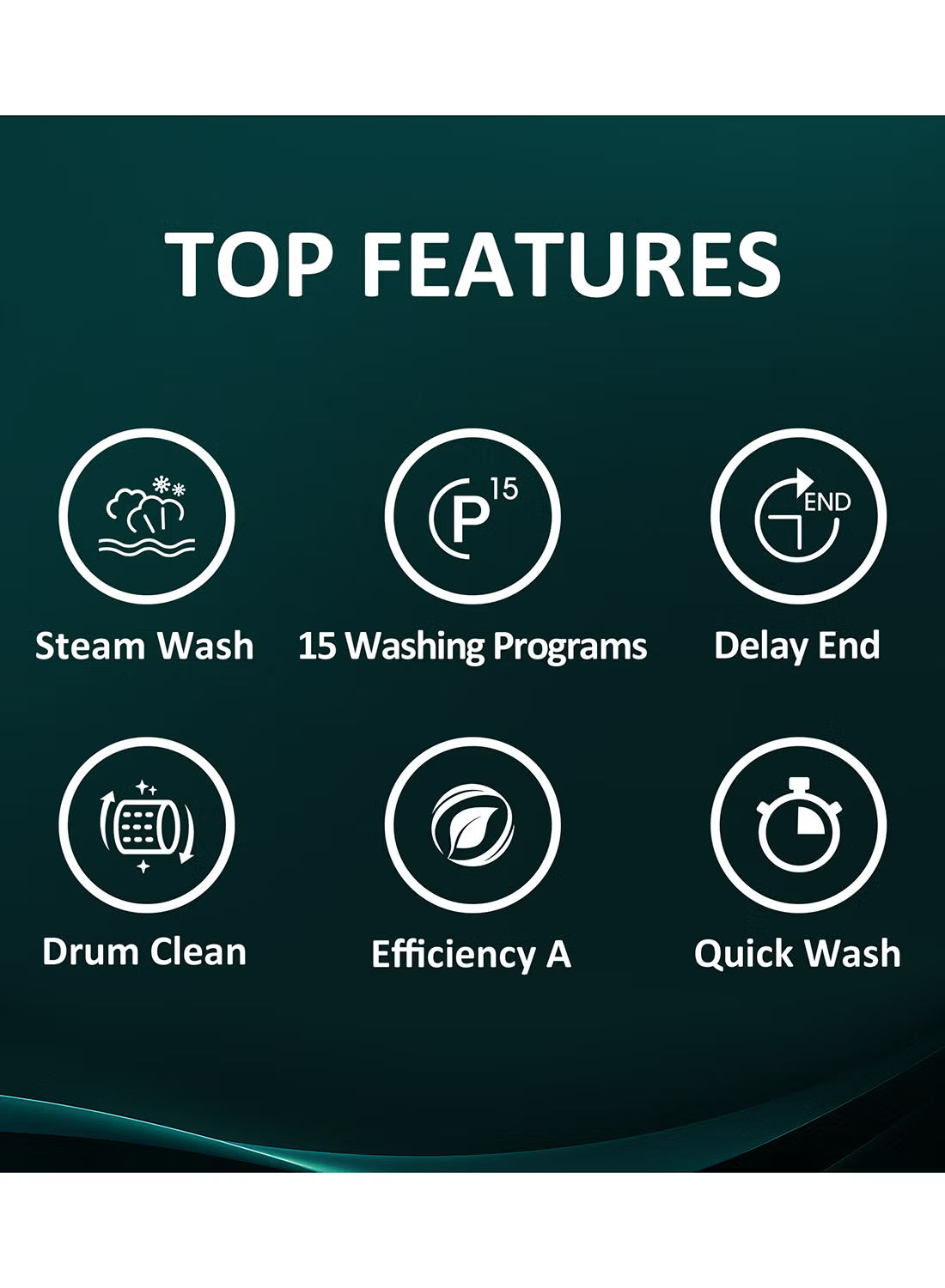 7Kg Front Loading Washing Machine, 1200RPM, 15 Wash Programs, Steam Wash, Quick Wash, Drum Clean, Delay End, Self-Diagnostic fault Finding, 7 kg WFVB7012MT Titanium - View 4