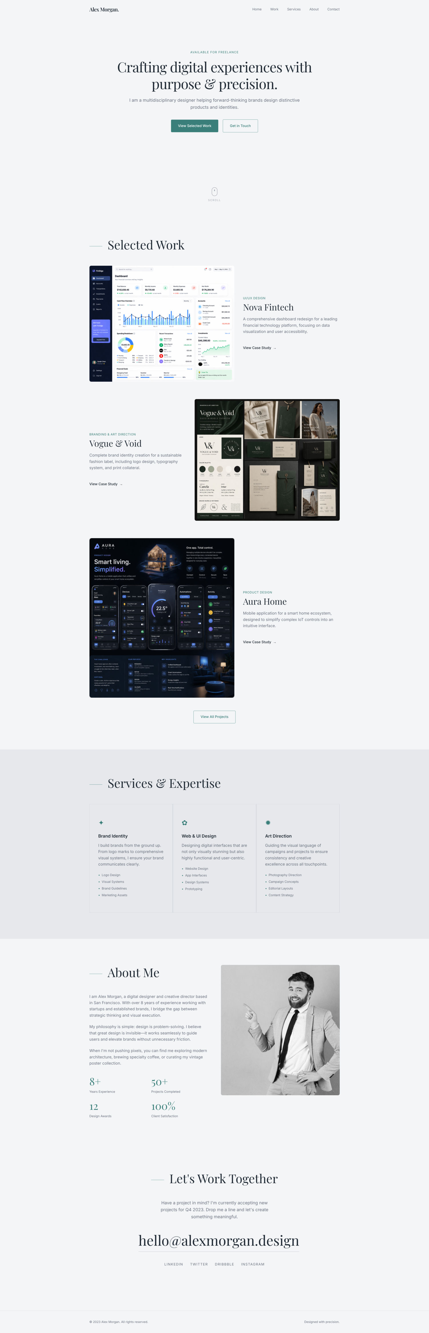 Alex Morgan Portfolio Template – Designer & Freelancer UI