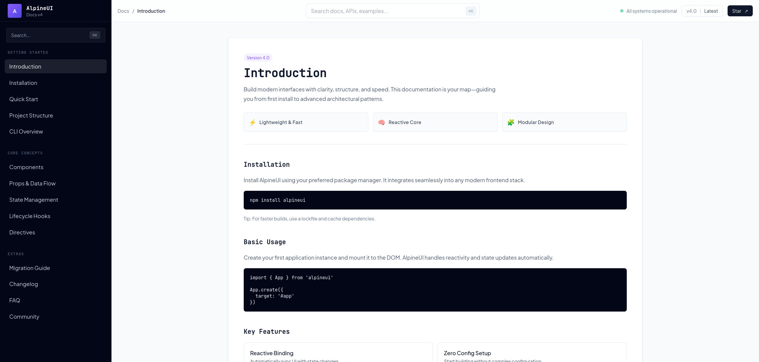 Alpine UIAlpine UI – Free Component Documentation HTML Template | Tailwind CSS