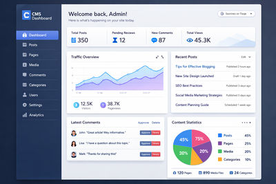 Content Management System dashboard design