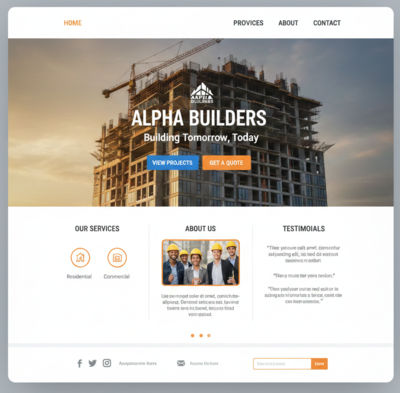 construction campany website design