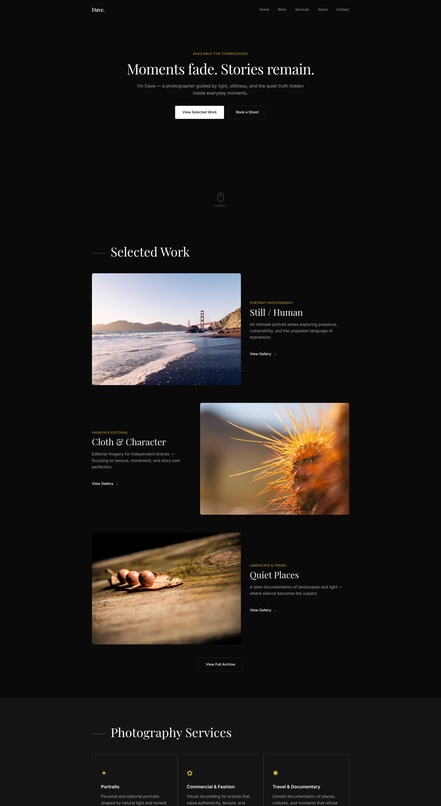 Stillframe — Minimal Photography Portfolio Template