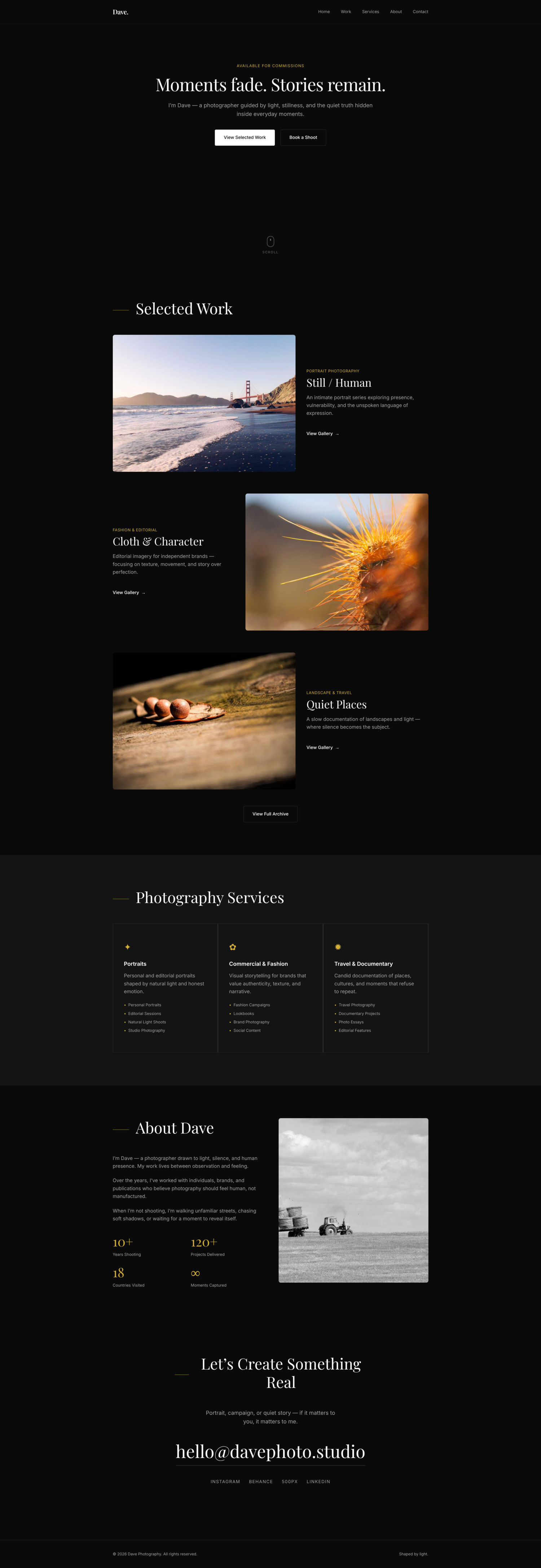 Stillframe — Minimal Photography Portfolio Template 