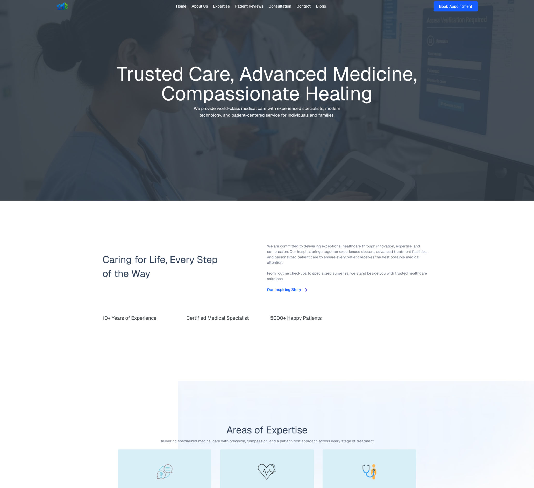 MedCare Hospital HTML and Tailwind Web Template