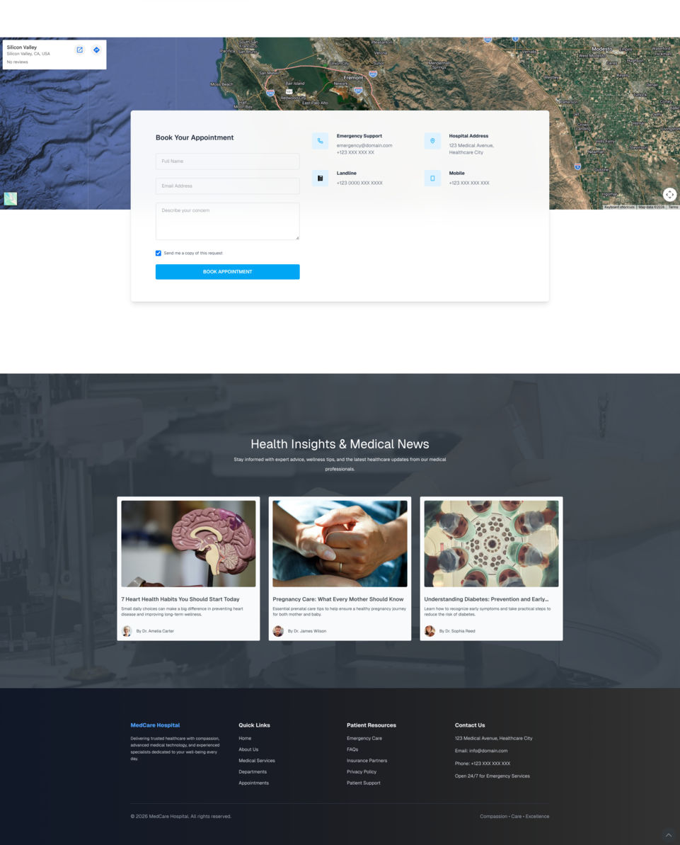 MedCare Hospital HTML and Tailwind Web Template