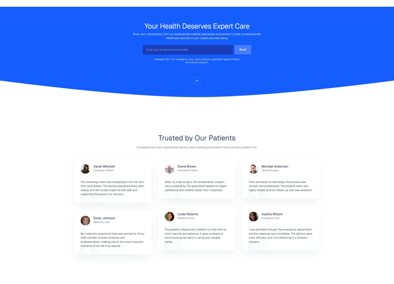 MedCare Hospital HTML and Tailwind Web Template