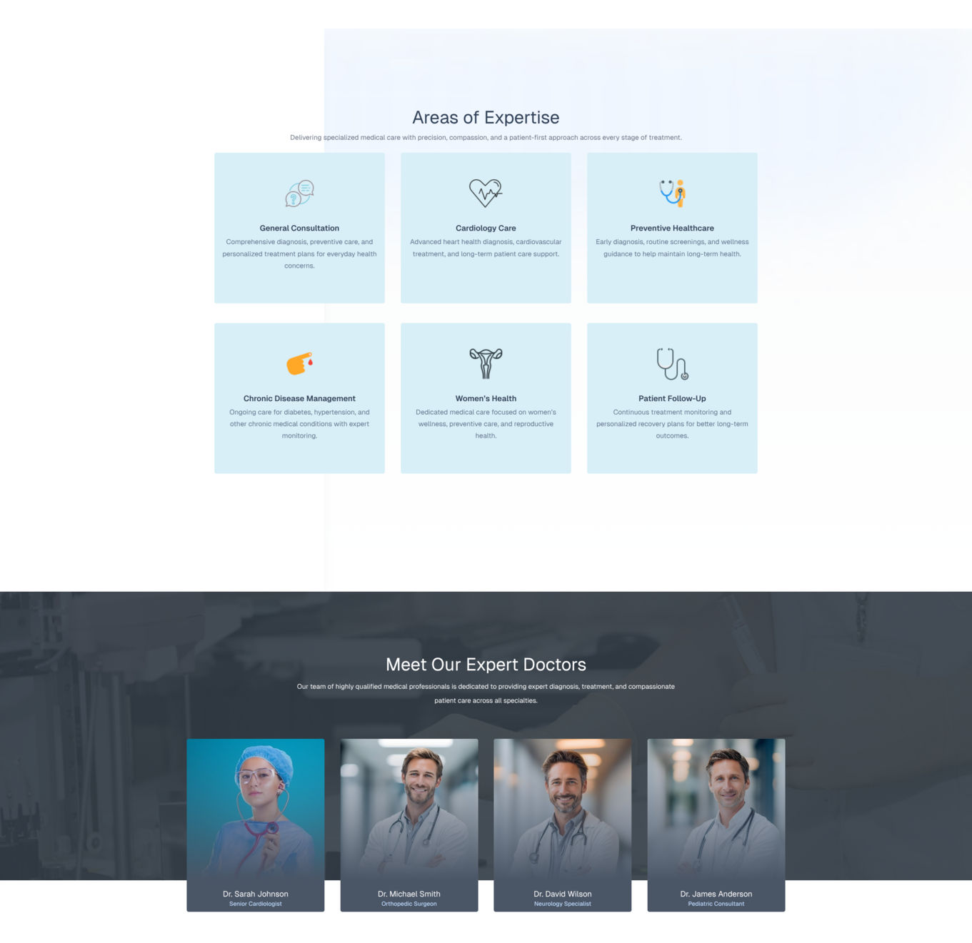MedCare Hospital HTML and Tailwind Web Template
