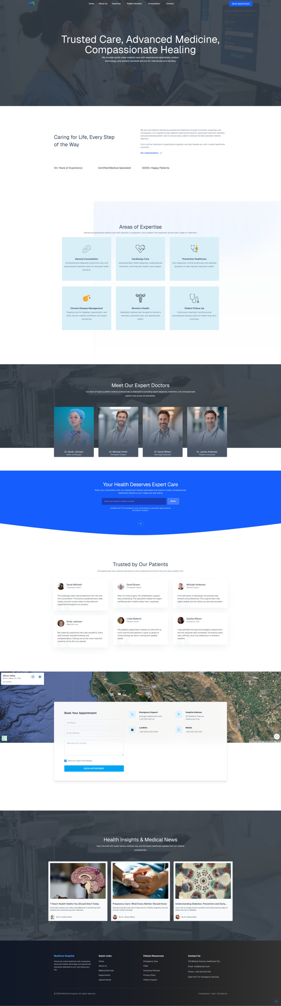 MedCare Hospital HTML and Tailwind Web Template