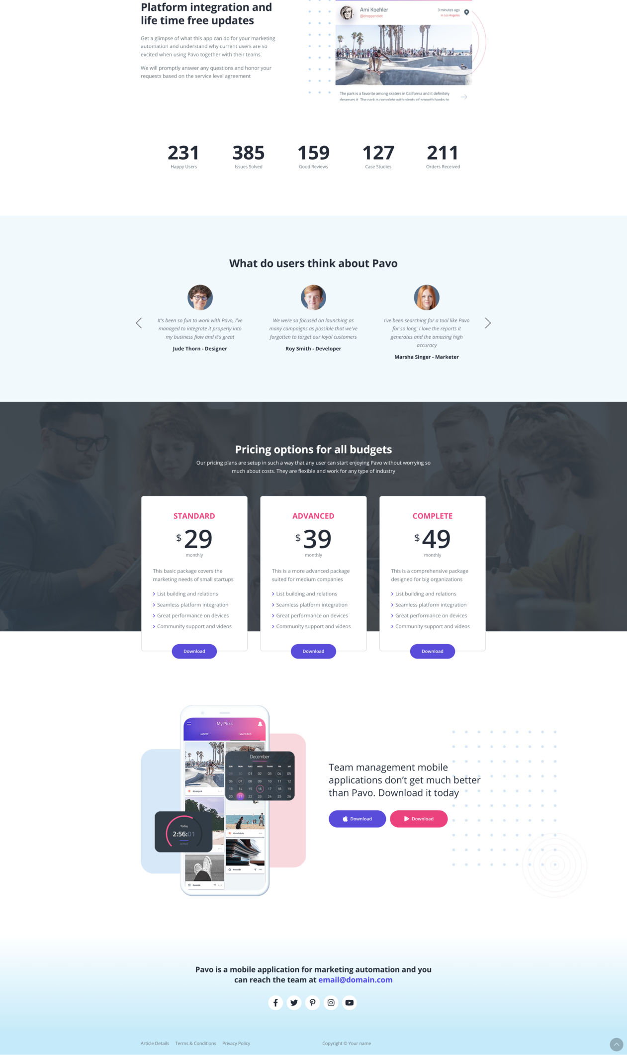 Pavo – Multi Page Tailwind CSS Website Template | Free Download