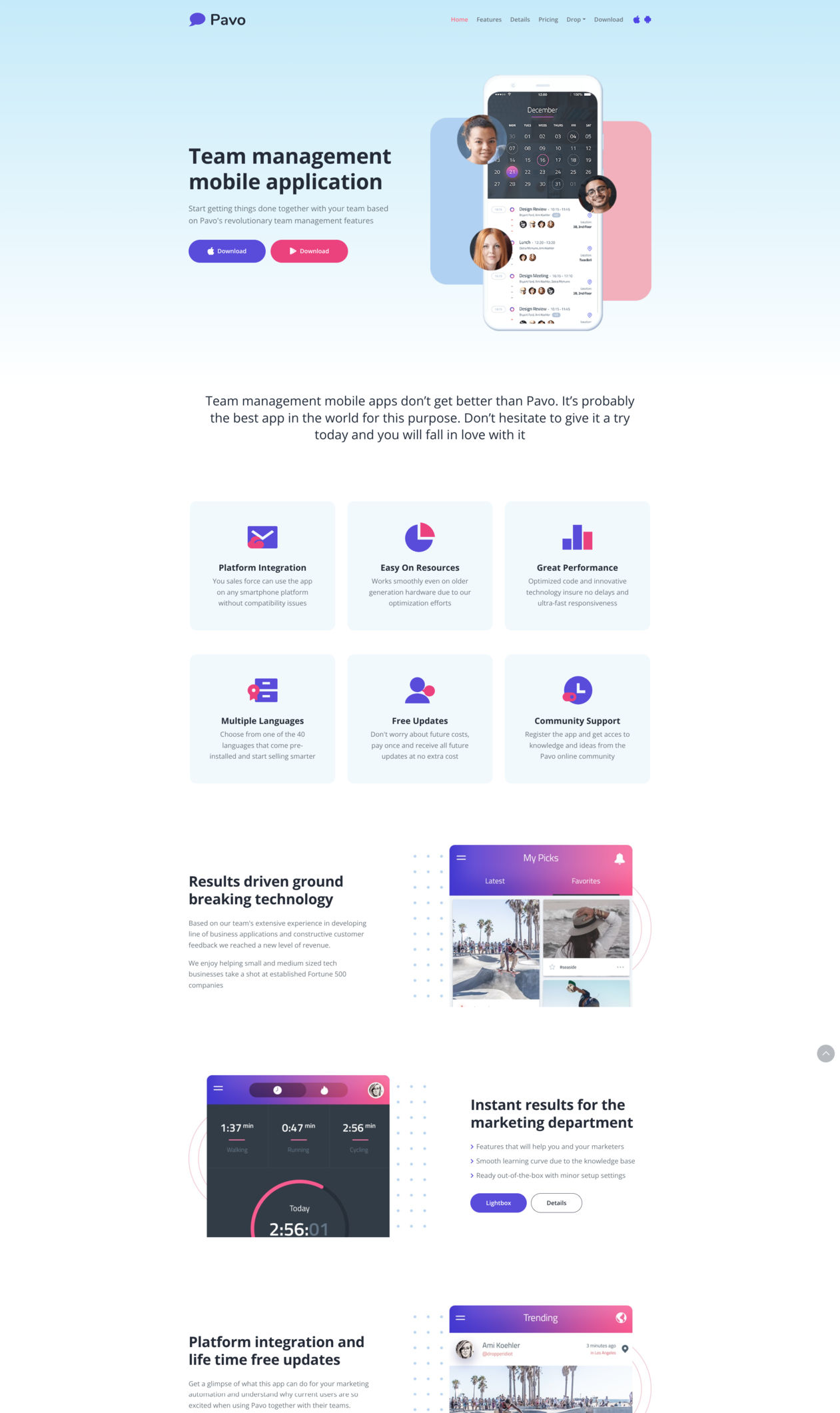 Pavo – Multi Page Tailwind CSS Website Template | Free Download
