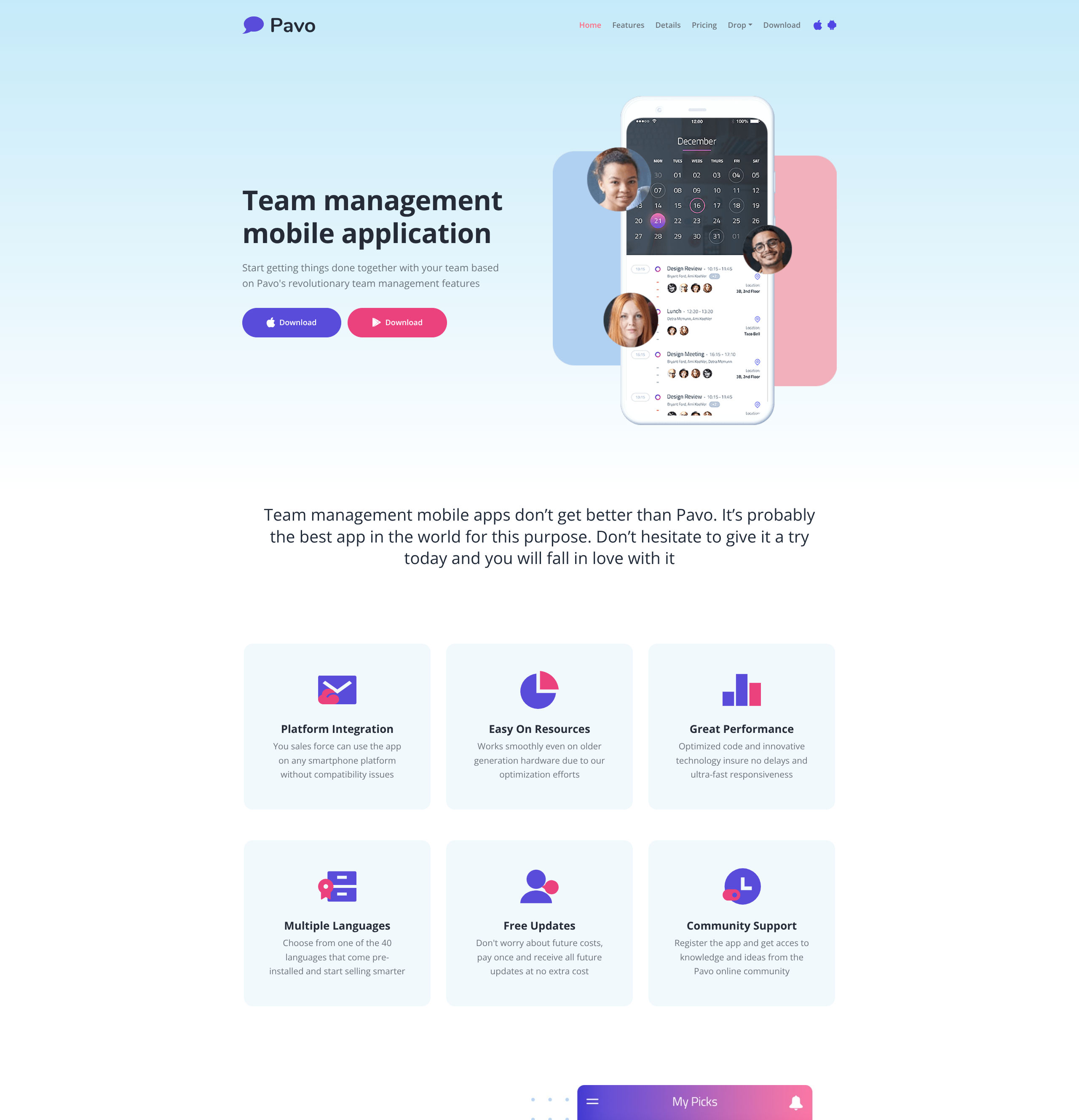 Pavo – Multi Page Tailwind CSS Website Template | Free Download
