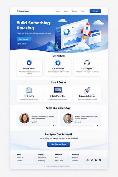 Saas landing page design