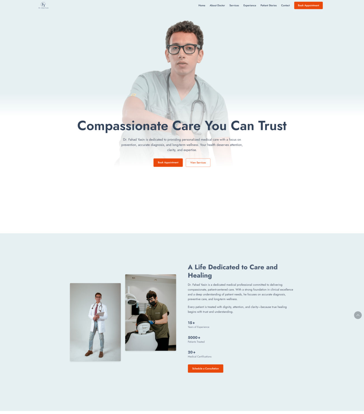 Fahad Yasin – Modern Doctor & Healthcare Website Tailwind Template