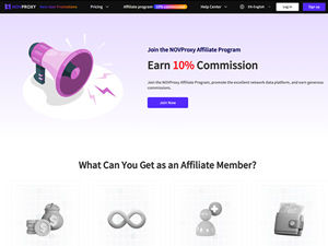 NovProxy Affiliate Program logo