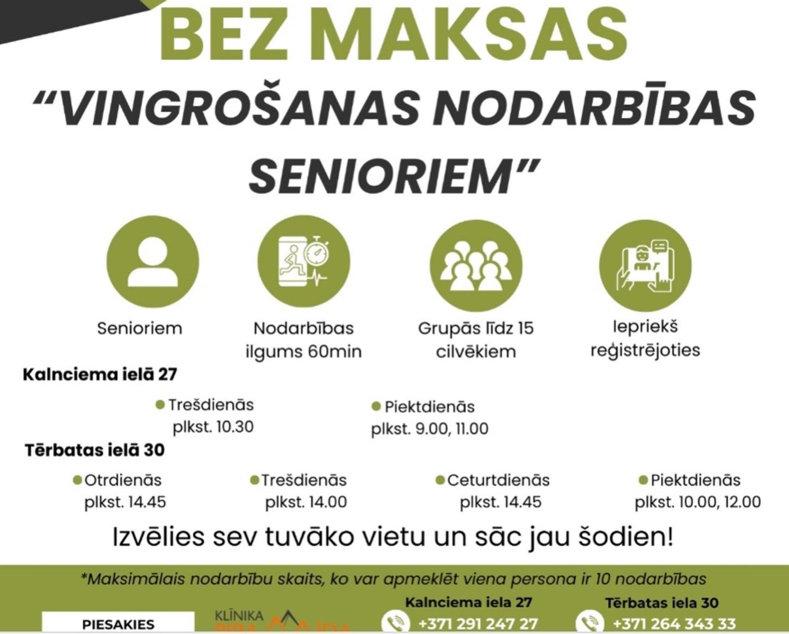 Vingrošanas nodarbības senioriem