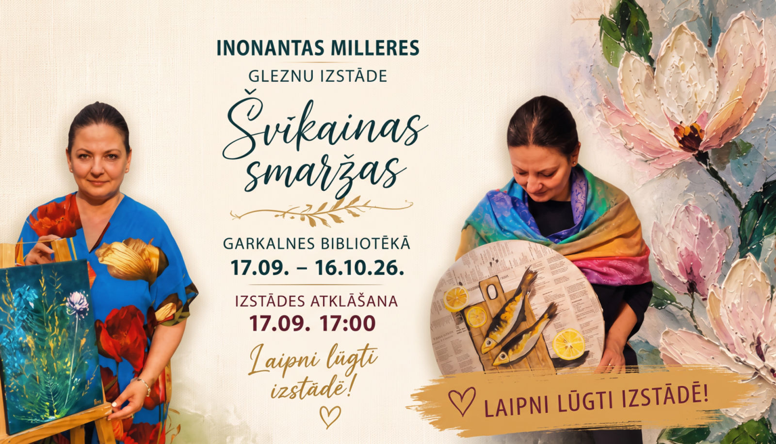 Inonantas Milleres gleznu izstādes "Švīkainās smaržas" atklāšana